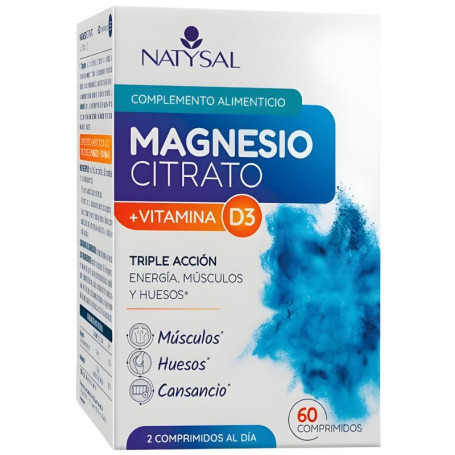 Magnesio Citrato + Vitamina D3 60 Comprimidos Natysal