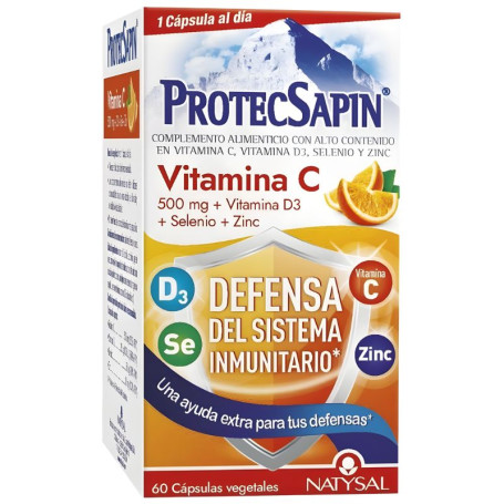 Protecsapin Vitamina C + D3 + Selenio + Zinc 60 Cápsulas Natysal