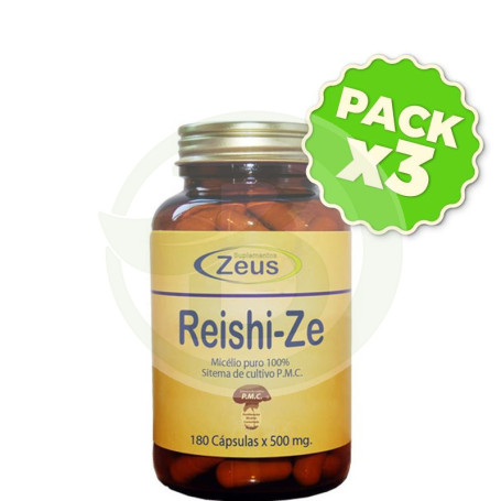 Pack 3x Reishi-Ze 180 Cápsulas Zeus