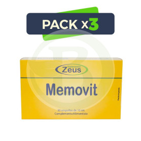 Pack 3x Memovit 30 Ampollas Zeus