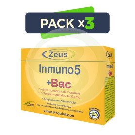 Pack 3x Inmuno 5 + Bac Sobres y Capsulas Zeus