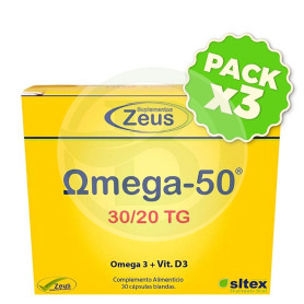 Pack 3x Omega-50 30/20 Tg 30 Cápsulas Zeus