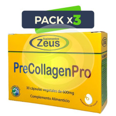Pack 3x Precollagen-Pro 30 Cápsulas Vegetales Zeus