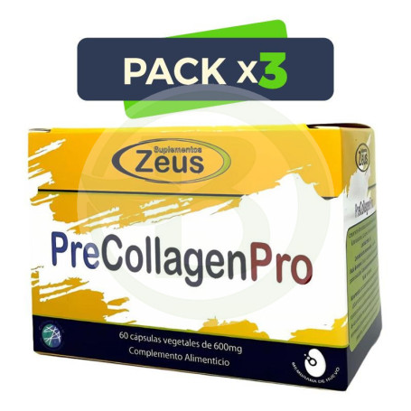 Pack 3x Precollagen-Pro 60 Cápsulas Vegetales Zeus