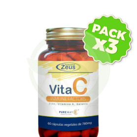 Pack 3x Vita C Inmunefactors 60 Cápsulas Vegetales Zeus