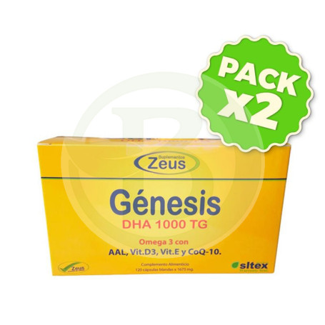 Pack 2x Génesis Omega 3 DHA 1000Mg 120 Cápsulas Zeus