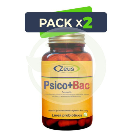 Pack 2x Psico+Bac (Psicobiotic) 90 Capsulas Zeus
