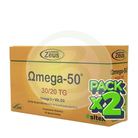Pack 2x Omega-50 30/20 Tg 60 Cápsulas Zeus