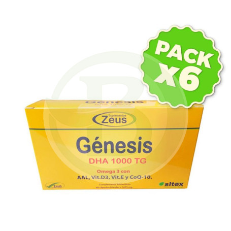 Pack 6x Génesis Omega 3 DHA 1000Mg 60 Cápsulas Zeus