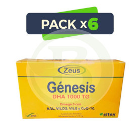 Pack 6x Génesis Omega 3 DHA 1000Mg 120 Cápsulas Zeus