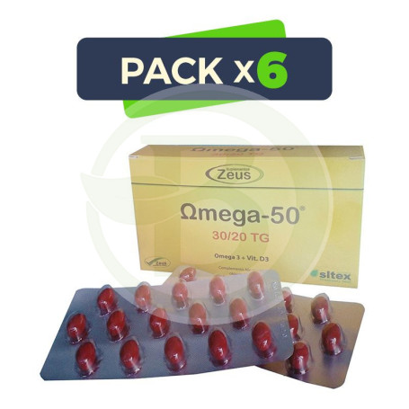 Pack 6x Omega 50 30/20TG 120 Cápsulas Zeus