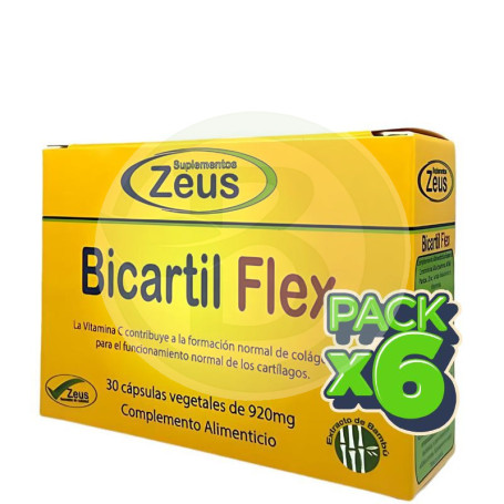 Pack 6x Bicartil Flex 30 Capsulas Zeus