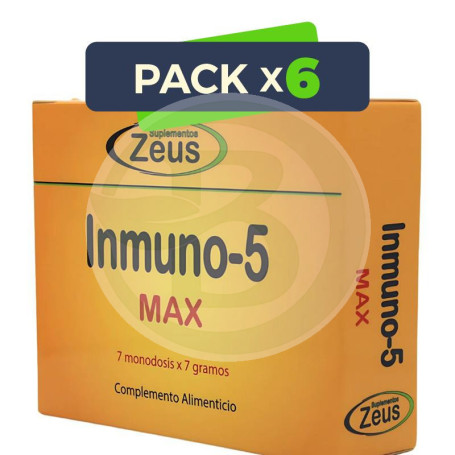 Pack 6x Inmuno-5 Max 7 Sobres Zeus