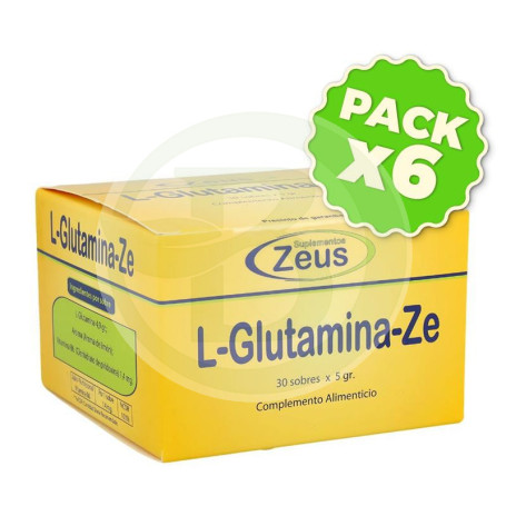Pack 6x L-Glutamina-Ze 30 Sobres Zeus