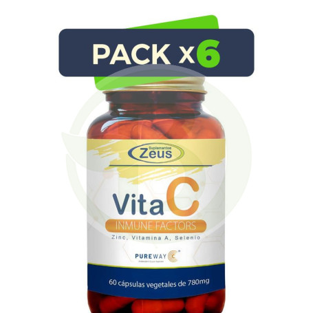 Pack 6x Vita C Inmunefactors 60 Cápsulas Vegetales Zeus