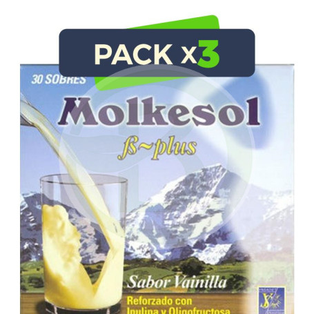 Pack 3x Molkesol 30 Sobres Vainilla Ynsadiet