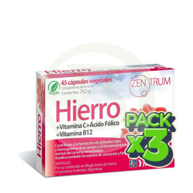 Pack 3x Zentrum Hierro 45 Cápsulas Ynsadiet