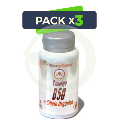 Pack 3x Complejo B50 + Silicio Orgánico 60 Cápsulas Ynsadiet