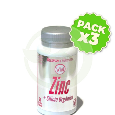 Pack 3x Zinc + Silicio Orgánico 60 Cápsulas Vegetales Ynsadiet