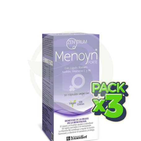 Pack 3x Menoyn Forte Caja De 30 Cápsulas Vegetales Ynsadiet
