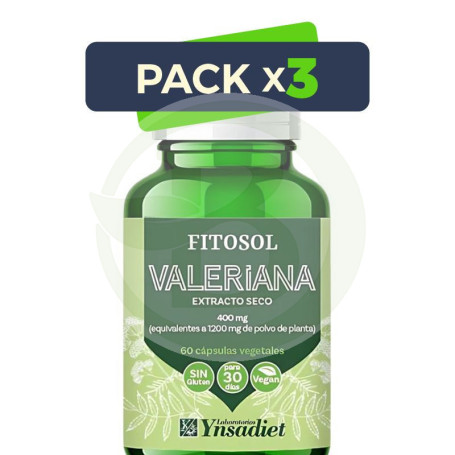 Pack 3x Fitosol Valeriana 60 Cápsulas Ynsadiet