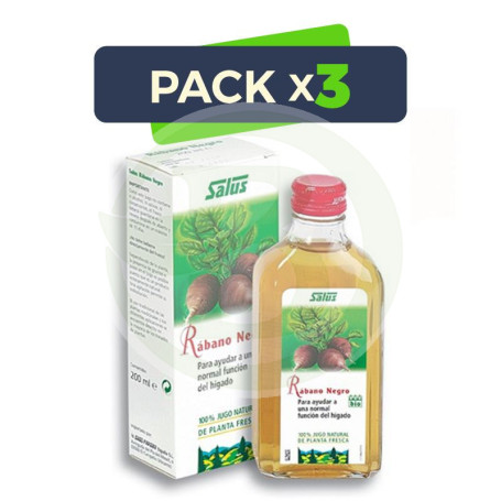 Pack 3x Jugo de Rábano Negro 200Ml. Salus