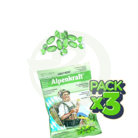 Pack 3x Caramelos Alpenkraft 75Gr. Salus