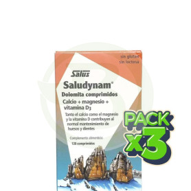 Pack 3x Saludynam con Vitamina D 120 Comprimidos Salus