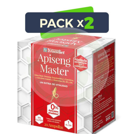 Pack 2x Apiseng Master 0% Azucar Caja De 20 Ampollas Ynsadiet