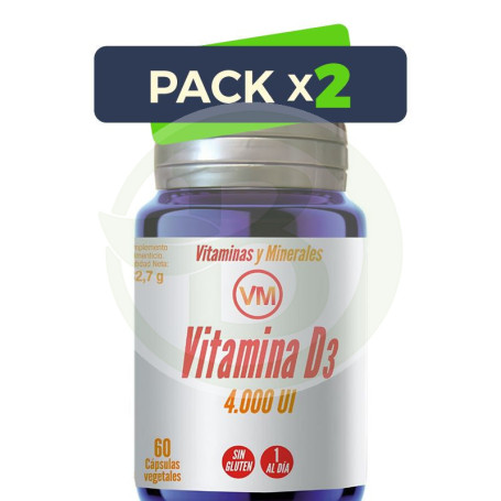 Pack 2x Vitamina D3 4000 Ui 60 Capsulas Vegetales Ynsadiet
