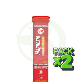 Pack 2x Magnesio + Vit B2 + Vit B6 20 Tabletas Efervescentes Ynsadiet