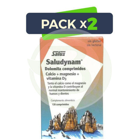 Pack 2x Saludynam con Vitamina D 120 Comprimidos Salus