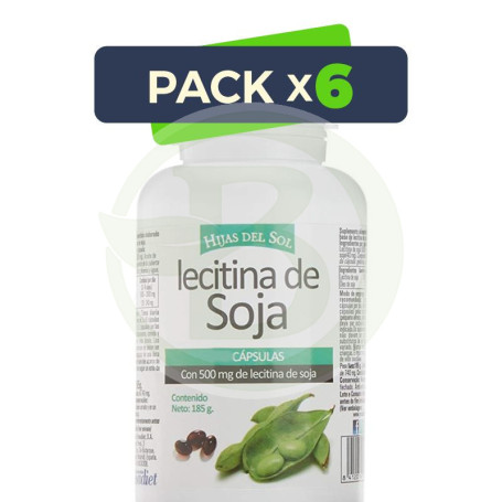 Pack 6x Lecitina Soja 500Mg. 250 Perlas Hijas del Sol