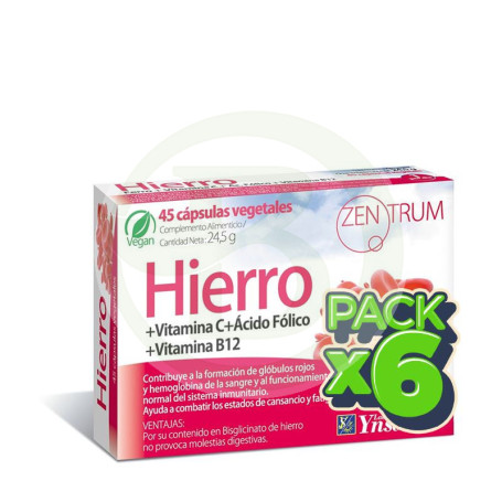 Pack 6x Zentrum Hierro 45 Cápsulas Ynsadiet