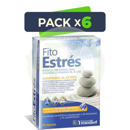Pack 6x Zentrum Fito Estres 30 Cápsulas Vegetales