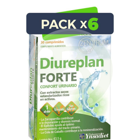 Pack 6x Diureplan Forte 30 Comprimidos Ynsadiet