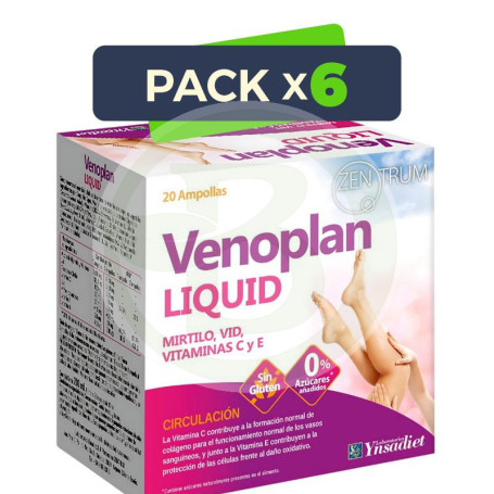 Pack 6x Venoplan Liquid 20 Ampollas Ynsadiet