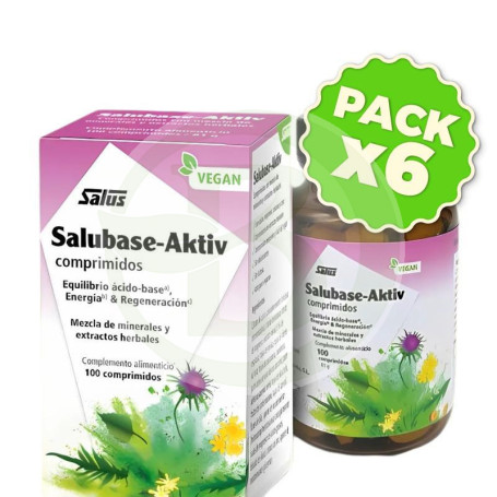 Pack 6x Salubase-Aktiv Nuevo 100 Comprimidos Salus