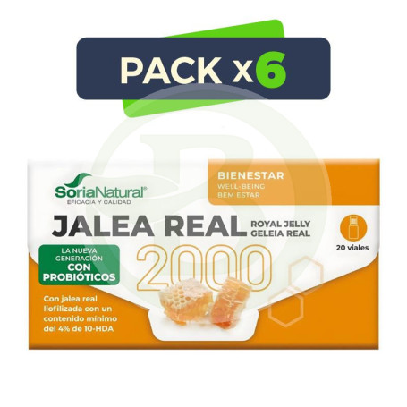 Pack 6x Jalea Real 2000 con Probióticos 20 Viales Soria Natural