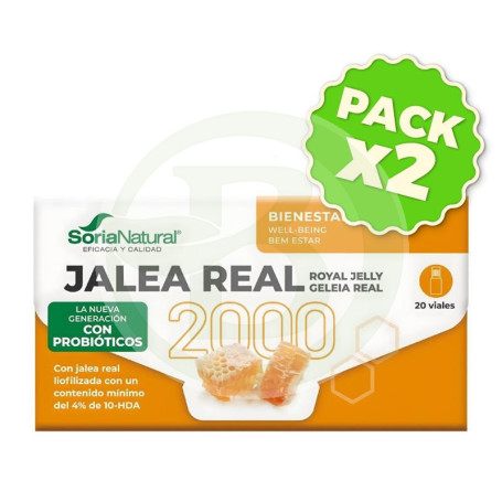 Pack 2x Jalea Real 2000 con Probióticos 20 Viales Soria Natural