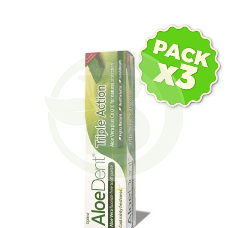Pack 3x Dentífrico Triple Acción con Aloe Vera Evicro