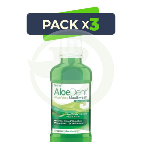 Pack 3x Colutorio con Aloe Vera 250Ml Óptima