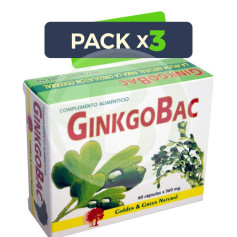 Pack 3x Ginkgobac Golden Green 60 Cápsulas