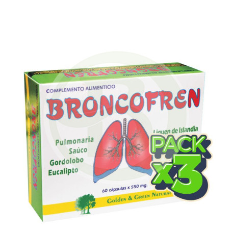 Pack 3x Broncofren 60 Cápsulas Golden Green