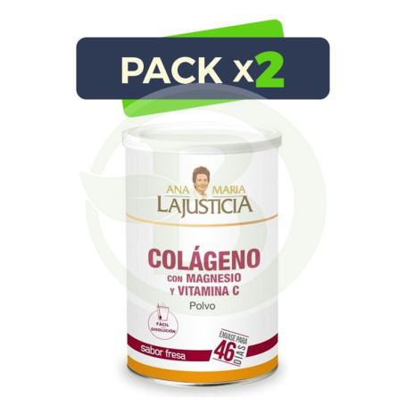 Pack 2x Colágeno con Magnesio Fresa 350Gr. Ana M. Lajusticia
