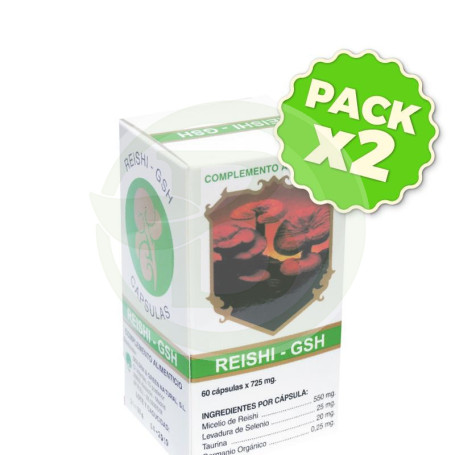 Pack 2x Reishi GSH Golden Green 60 Cápsulas