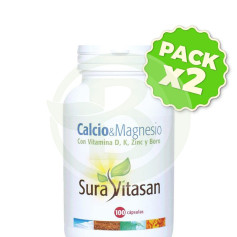 Pack 2x Calcio y Magnesio 100 Cápsulas Sura Vitasan