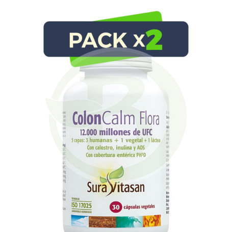Pack 2x Coloncalm Flora 30 Cápsulas Sura Vitasan