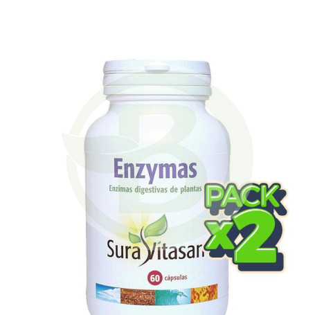 Pack 2x Enzymas Vegetales 60 Cápsulas Sura Vitasan