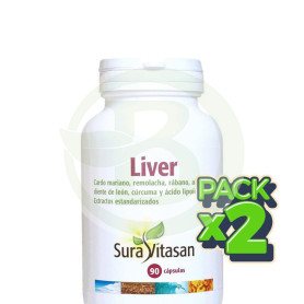 Pack 2x Liver 650Mg. 90 Cápsulas Sura Vitasan